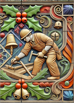 Construction-X Christmas Card Superior (Glossy White) 