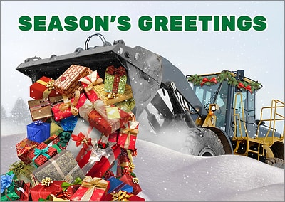 Loading Gifts Christmas Card (Glossy White) 