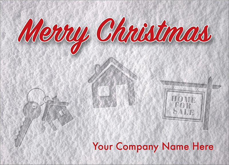 Personalized Real Estate Snow Print Cards Ziti Cards