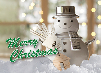 Real Estate Snowman Holiday Card