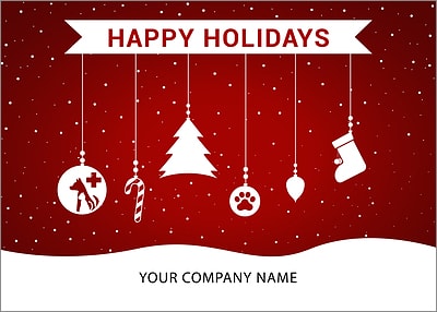 Veterinary Ornaments Holiday Card (Glossy White) 